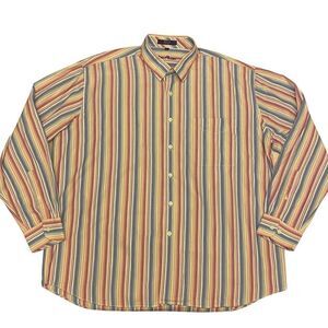 Alan Flusser Striped Button-Down Shirt Size XXL
